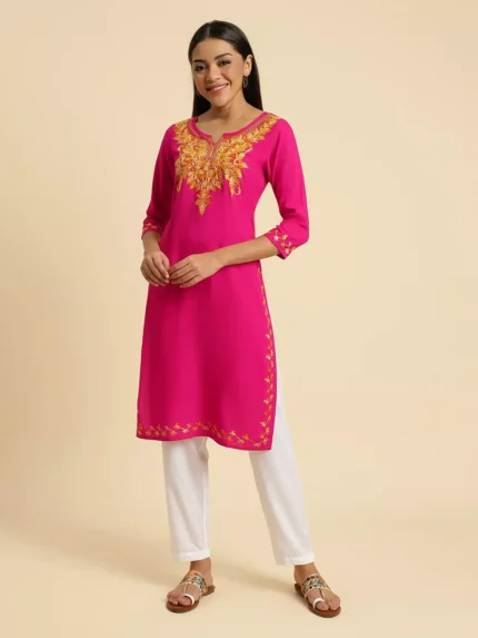 Zeenat Kashmiri Pink Kurti